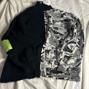 Half and half collusion sweater.